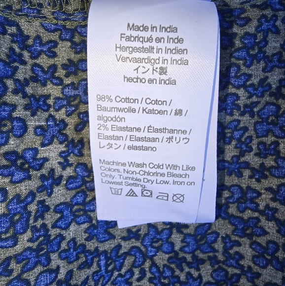 J.Crew Factory Teal Blue Button Front Shirt Dress Long Sleeve Fit & Flare - Picture 8 of 8